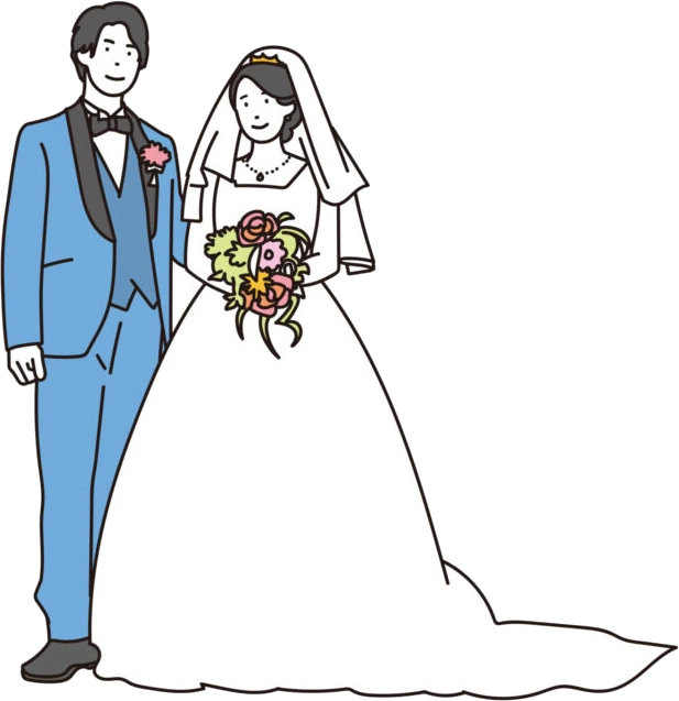 宮崎の結婚相談所グランマリーの成婚率の高さをあらわす結婚式のイラスト